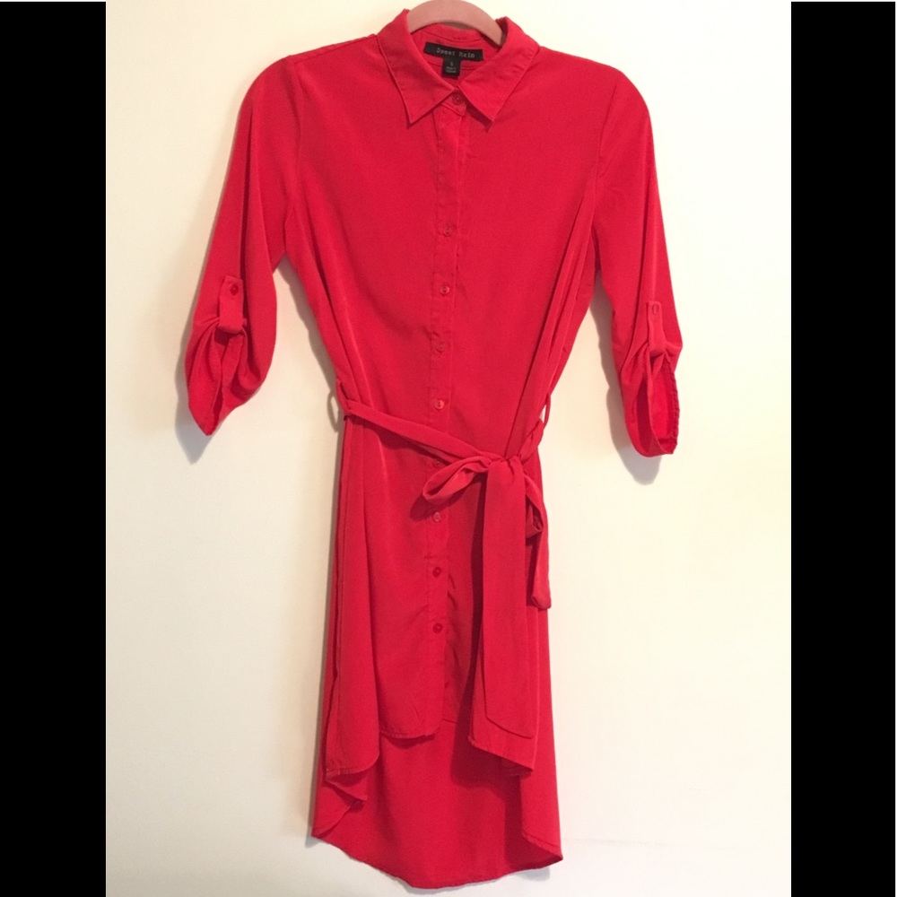 Red shirt dress | S